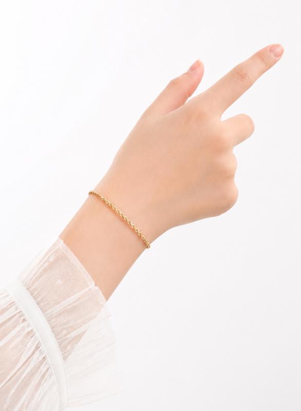 دستبند زنانه طلا ۱۸ عیار طنابی کنیک VoGa GOLD