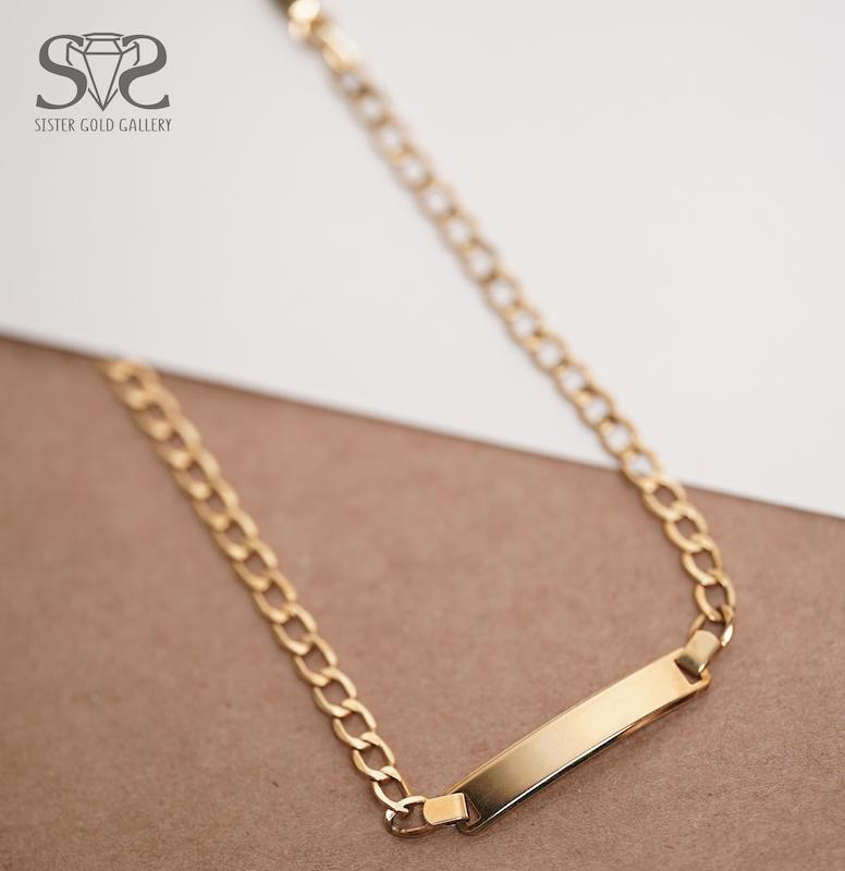 دستبند زنانه طلا ۱۸ عیار دستبند پلاک طلا کارتیر کد s-340 گالری طلا سیستر