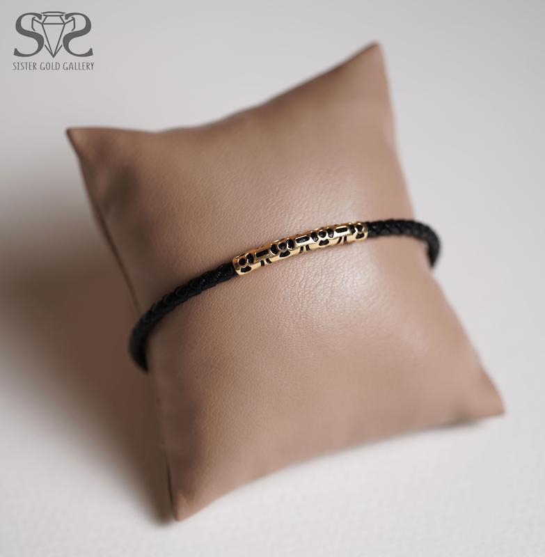 دستبند زنانه طلا ۱۸ عیار دستبند طلا چرم مفتولی گل کد s-2232 گالری طلا سیستر