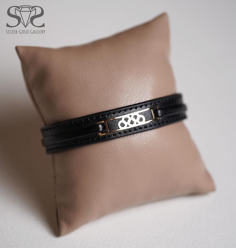 دستبند زنانه طلا ۱۸ عیار دستبند طلا چرم 5 دایره کد s-1989 گالری طلا سیستر