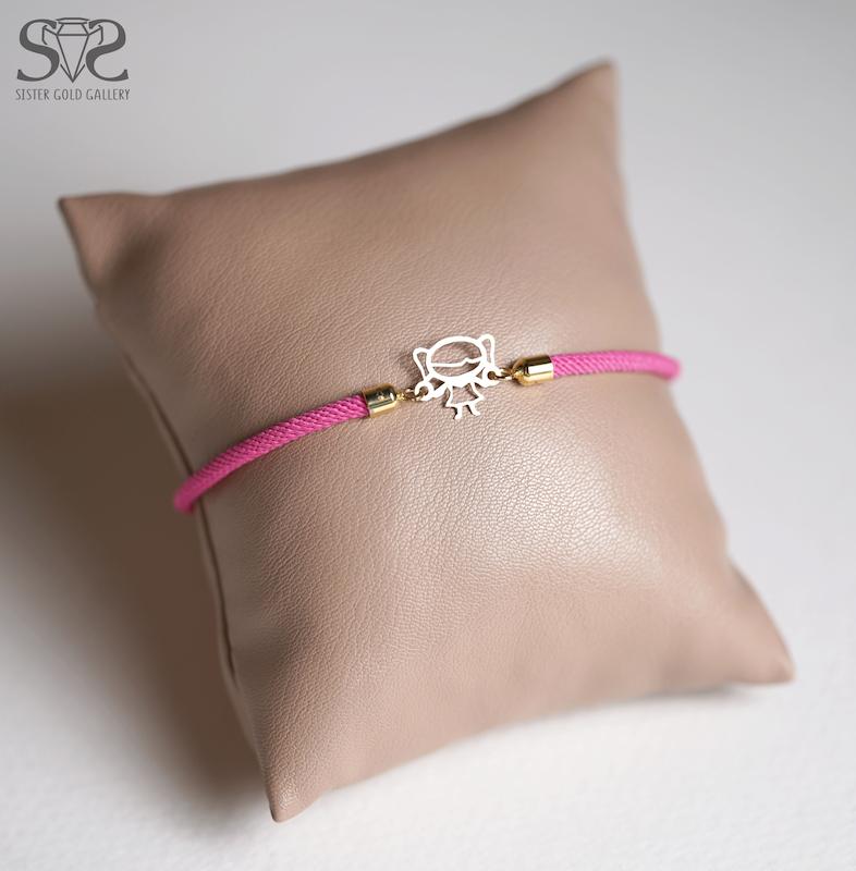 دستبند زنانه طلا ۱۸ عیار دستبند طلا طرح دختر کد s-1549 گالری طلا سیستر