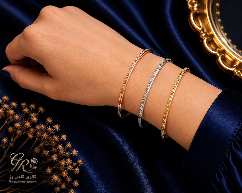 بنگل زنانه طلا ۱۸ عیار ورساچه گالری گلدن رز