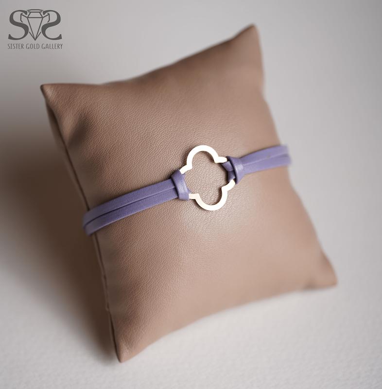 دستبند زنانه طلا ۱۸ عیار دستبند طلا چرم طرح ونکلیف کد s-507 گالری طلا سیستر