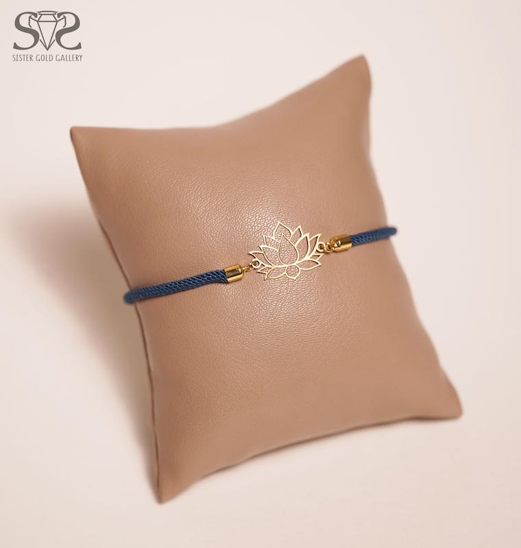 دستبند زنانه طلا ۱۸ عیار دستبند طلا طرح گل نیلوفر کد s-1164 گالری طلا سیستر