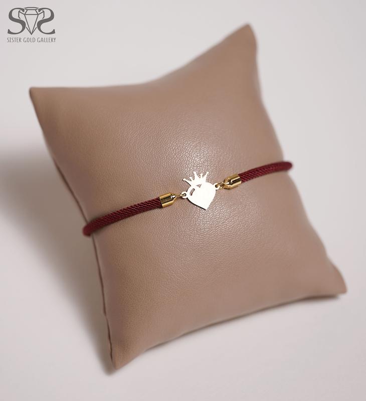 دستبند زنانه طلا ۱۸ عیار دستبند طلا طرح قلب و تاج کد s-2241 گالری طلا سیستر