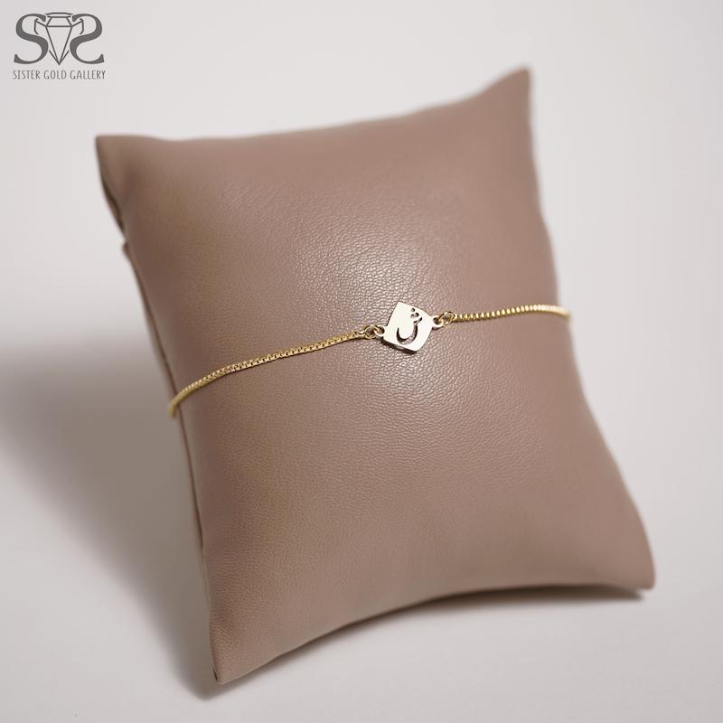 دستبند زنانه طلا ۱۸ عیار دستبند طلا طرح حرف ش کد s-1872 گالری طلا سیستر