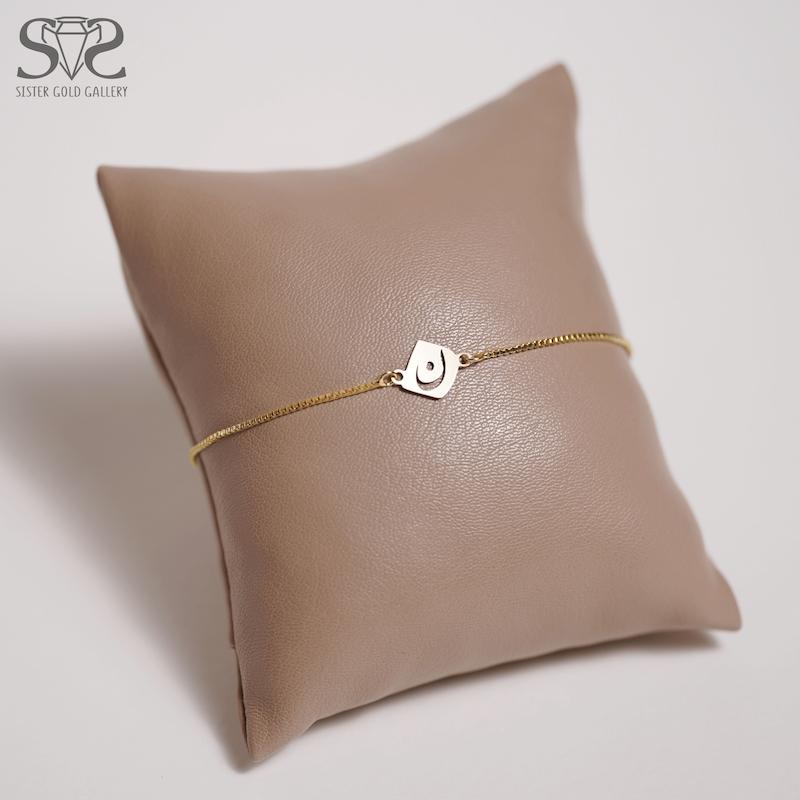 دستبند زنانه طلا ۱۸ عیار دستبند طلا طرح حرف ن کد s-2082 گالری طلا سیستر