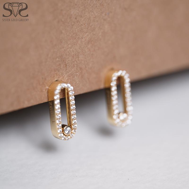 گوشواره زنانه طلا ۱۸ عیار کد s-2104 گالری طلا سیستر