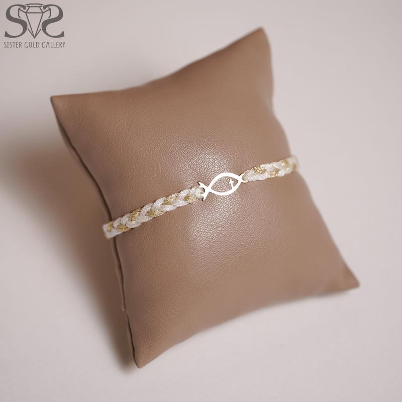 دستبند زنانه طلا ۱۸ عیار دستبند طلا ماهی کد s-2400 گالری طلا سیستر