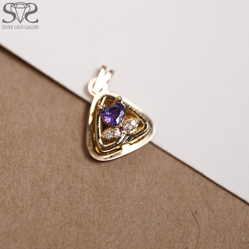 آویز زنانه طلا ۱۸ عیار پلاک طلا معلق مثلث کد s-2371 گالری طلا سیستر