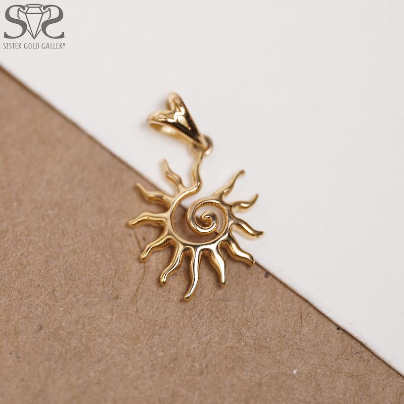 آویز زنانه طلا ۱۸ عیار پلاک طلا خورشید کد s-2375 گالری طلا سیستر