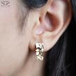 گوشواره زنانه طلا ۱۸ عیار گوشواره طلا مربع چکشی کد s-880 گالری طلا سیستر