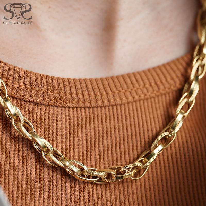 زنجیر زنانه طلا ۱۸ عیار زنجیر طلا بیضی کد s-388 گالری طلا سیستر