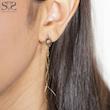 گوشواره زنانه طلا ۱۸ عیار گوشواره طلا کرلی خورشید کد s-2297 گالری طلا سیستر