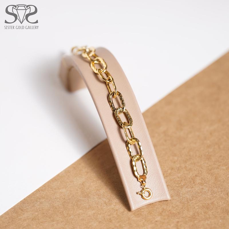 دستبند زنانه طلا ۱۸ عیار دستبند طلا هرمس شبکه ای کد s-1856 گالری طلا سیستر