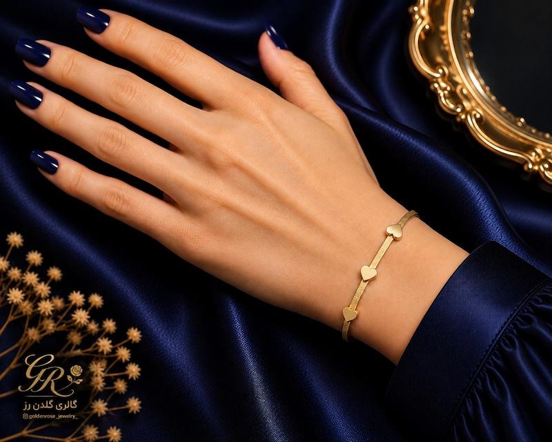 بنگل زنانه طلا ۱۸ عیار مارکو گالری گلدن رز