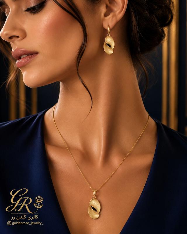 زنانه نیم ست طلا ۱۸ عیار واوک (رنگ زرد و رزگلد) گالری گلدن رز