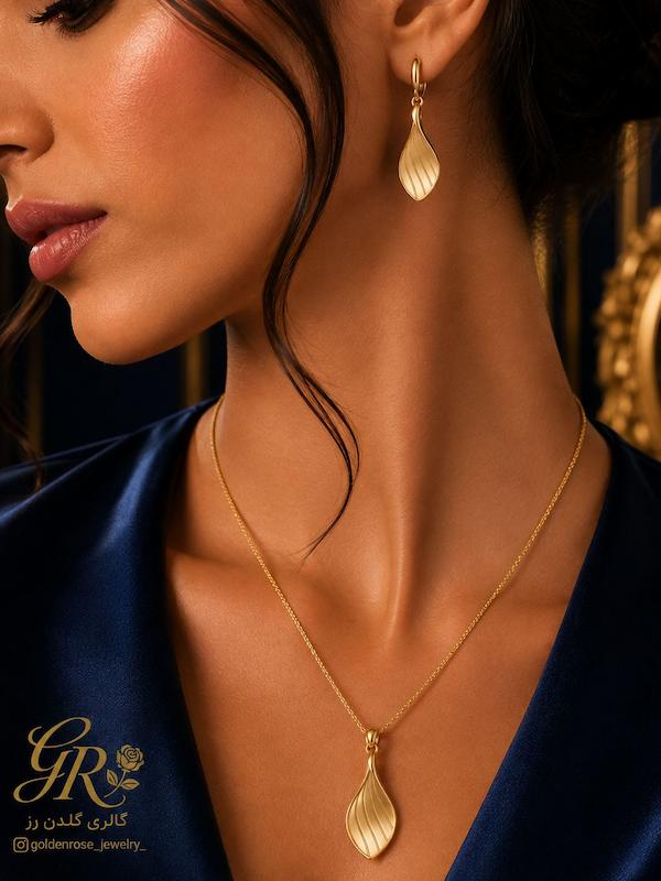 زنانه نیم ست طلا ۱۸ عیار واوک گالری گلدن رز