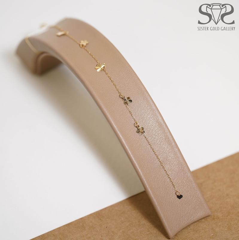 دستبند زنانه طلا ۱۸ عیار دستبند طلا رکو گل کد s-2462 گالری طلا سیستر