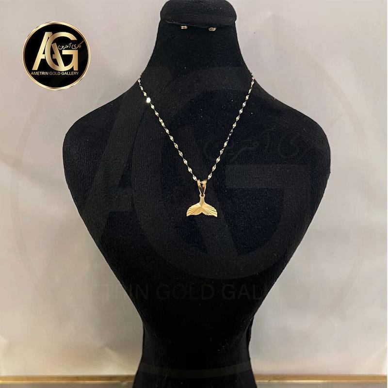 گردنبند زنانه طلا ۱۸ عیار گردنبند دم وال استار گالری آمترین