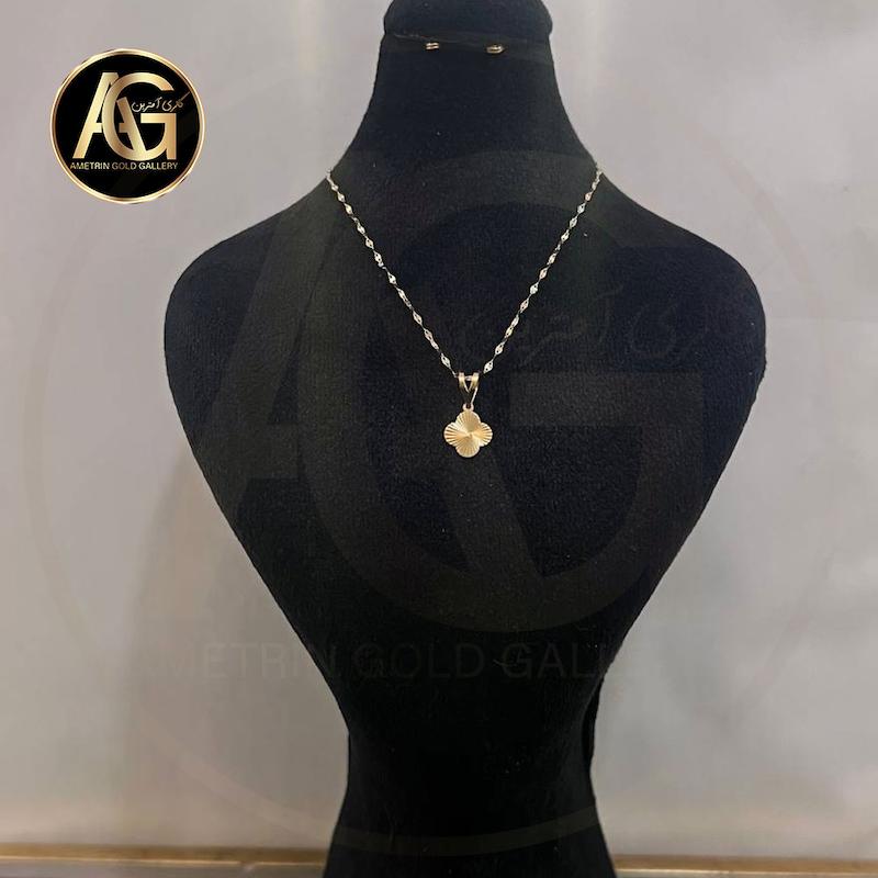 گردنبند زنانه طلا ۱۸ عیار گردنبند ونکیلیف استار تراش گالری آمترین