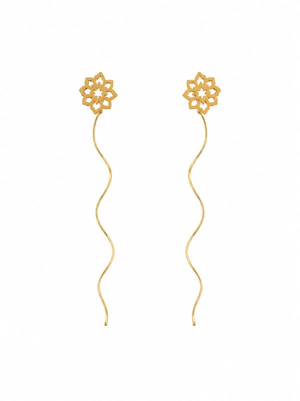 گوشواره زنانه طلا ۱۸ عیار گوشواره کرلی گالری طلای تاج