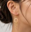گوشواره زنانه طلا ۱۸ عیار گوشواره حلقه ای آبشاری پولکی ری گلد