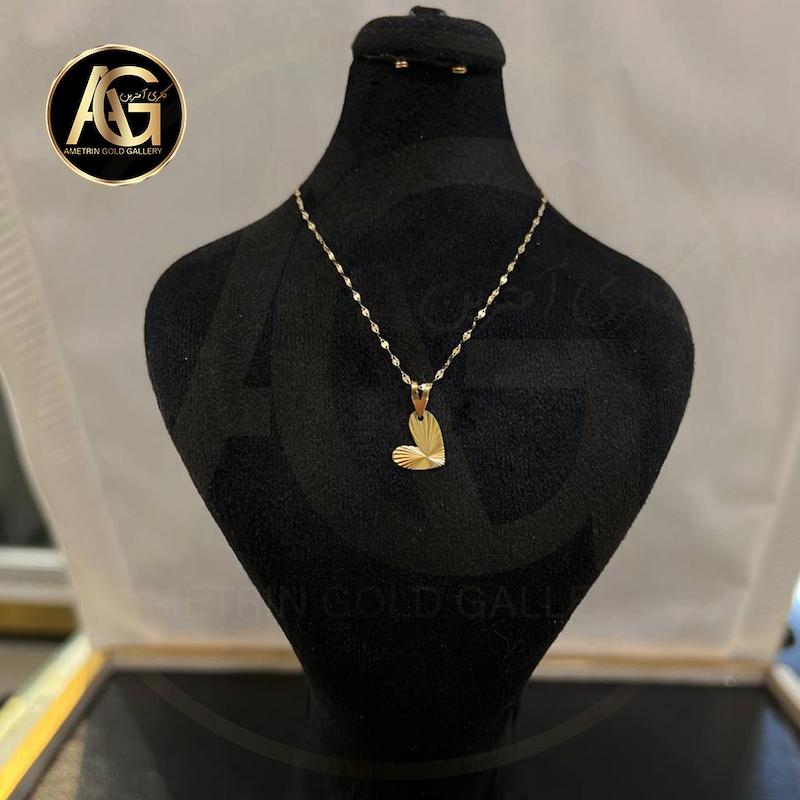 گردنبند زنانه طلا ۱۸ عیار گردنبند استار قلب تراش گالری آمترین