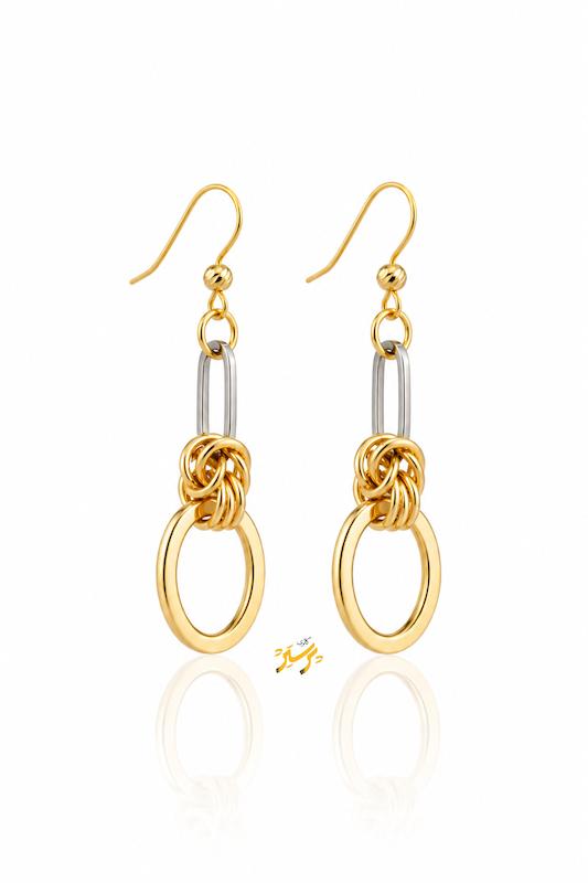 گوشواره زنانه طلا ۱۸ عیار گره گالری طلای پرستیژ