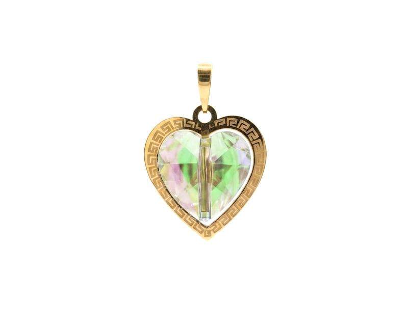 آویز زنانه طلا ۱۸ عیار P284 مدل قلب ۷رنگ آهوریس