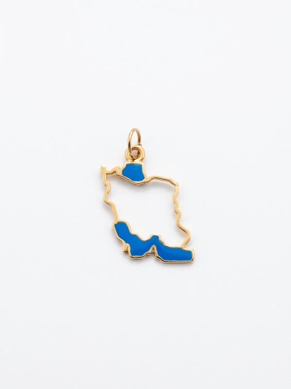 آویز طلا ۱۸ عیار پلاک ایران (کم اجرت) گالری طلای رز