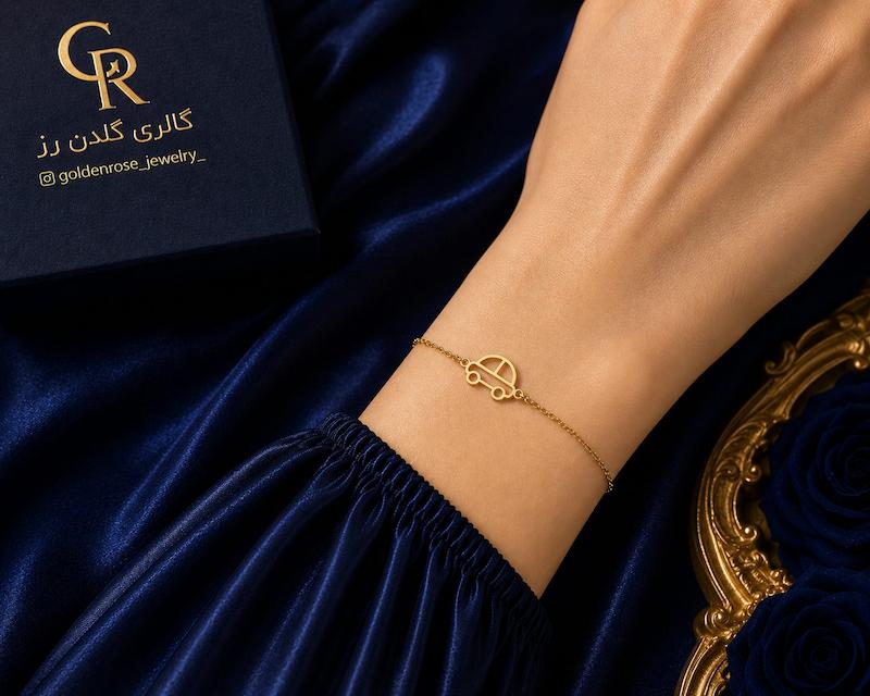 دستبند زنانه طلا ۱۸ عیار ماکان گالری گلدن رز