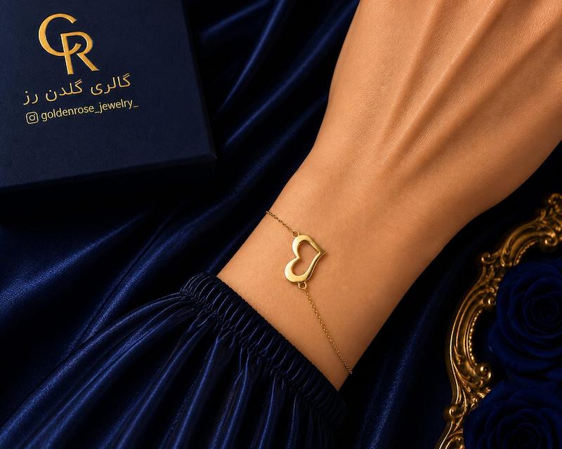 دستبند زنانه طلا ۱۸ عیار ماکان گالری گلدن رز