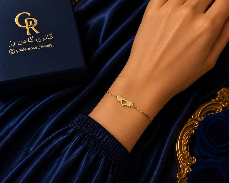 دستبند زنانه طلا ۱۸ عیار ماکان گالری گلدن رز