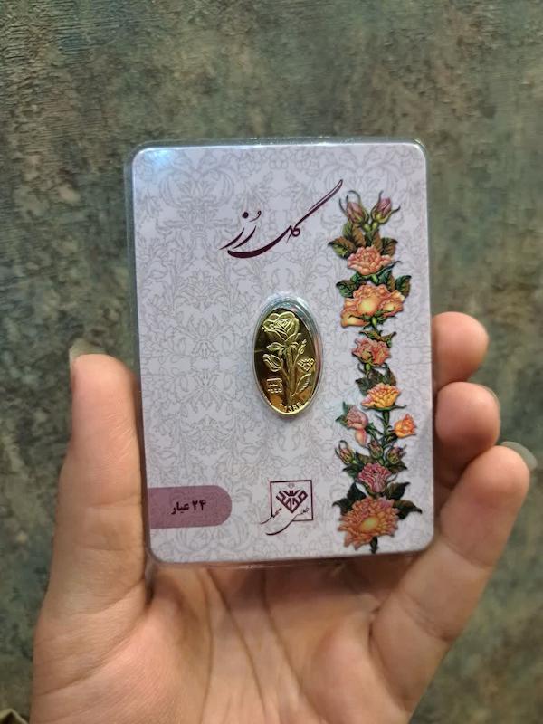 سکه زنانه طلا ۲۴ عیار گل رز گالری انارکی
