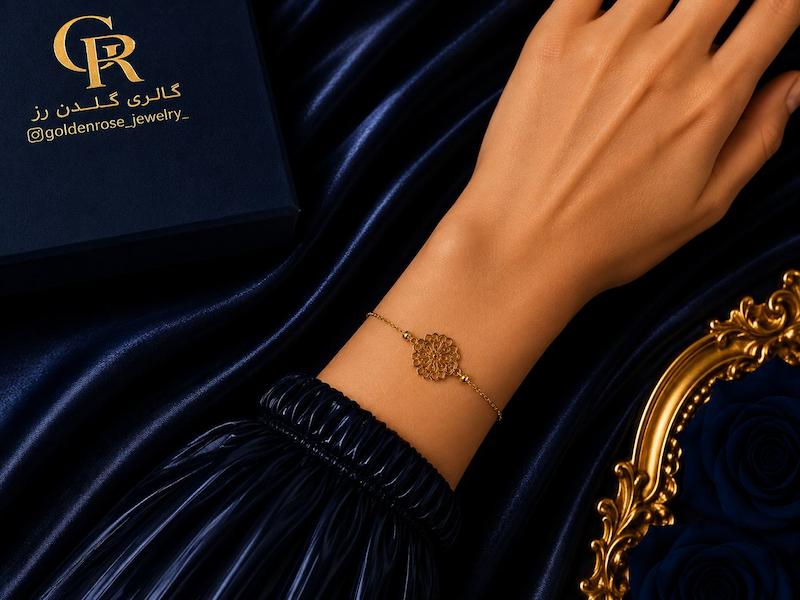 دستبند زنانه طلا ۱۸ عیار ژان گالری گلدن رز