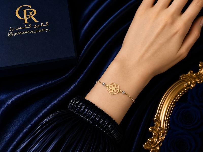 دستبند زنانه طلا ۱۸ عیار ژان گالری گلدن رز