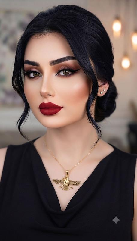 آویز زنانه طلا ۱۸ عیار مدال فروهر ریخته مردانه و زنانه گالری طلای تدریسی