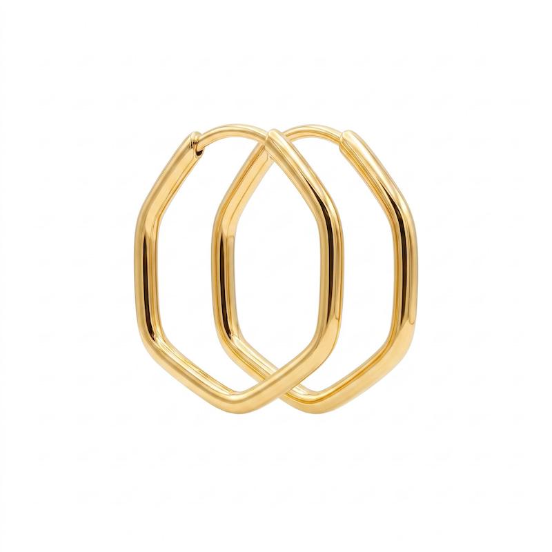 گوشواره بچگانه طلا ۱۸ عیار گوشواره ۵ ضلعی گالری طلای تدریسی