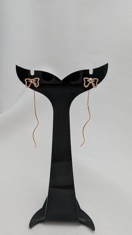 گوشواره زنانه طلا ۱۸ عیار گوشواره کرلی پاپیون استودیوی جواهرات ایماژ