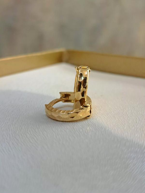 گوشواره زنانه طلا ۱۸ عیار آینه‌ای آبکاری شده (بدون‌اجرت)مناسب سرمایه‌گذاری گالری انارکی