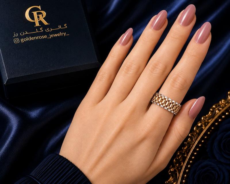 انگشتر زنانه طلا ۱۸ عیار رولکس گالری گلدن رز