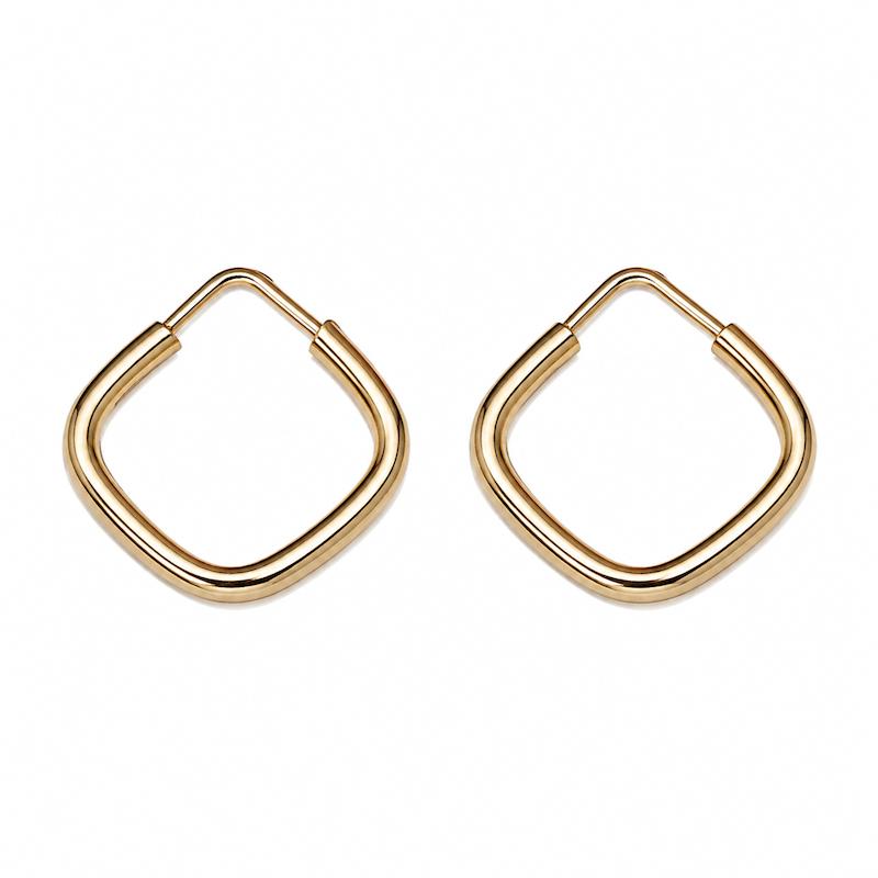 گوشواره بچگانه طلا ۱۸ عیار گوشواره حلقه لوزی گالری طلای دایانا