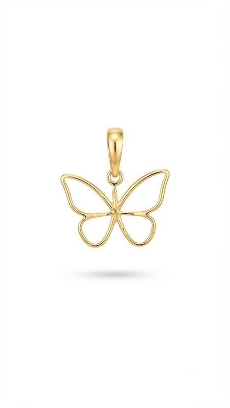 آویز زنانه طلا ۱۸ عیار پروانه گالری طلای اصیلا
