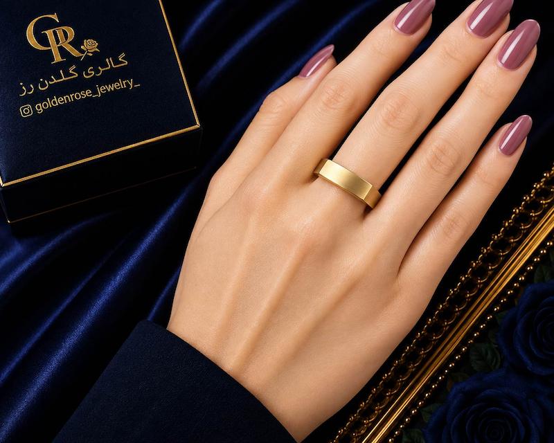 انگشتر زنانه طلا ۱۸ عیار تلویزیونی گالری گلدن رز