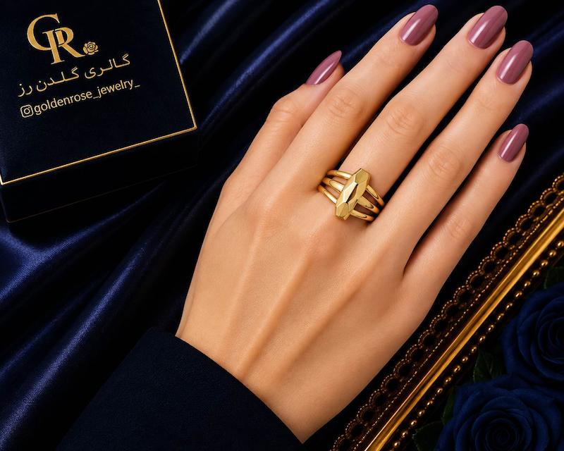 انگشتر زنانه طلا ۱۸ عیار ریتون گالری گلدن رز