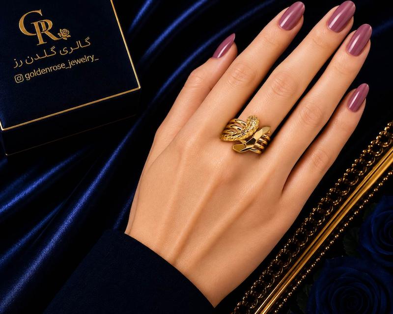 انگشتر زنانه طلا ۱۸ عیار ریتون گالری گلدن رز