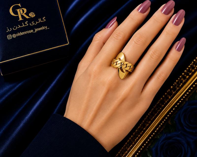 انگشتر زنانه طلا ۱۸ عیار ریتون گالری گلدن رز