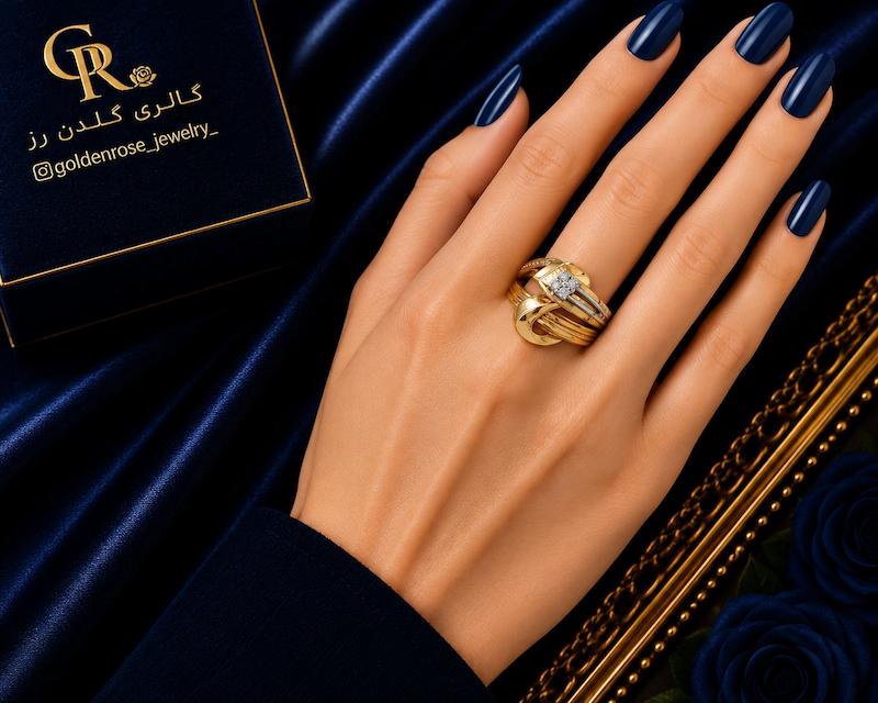انگشتر زنانه طلا ۱۸ عیار ریتون گالری گلدن رز