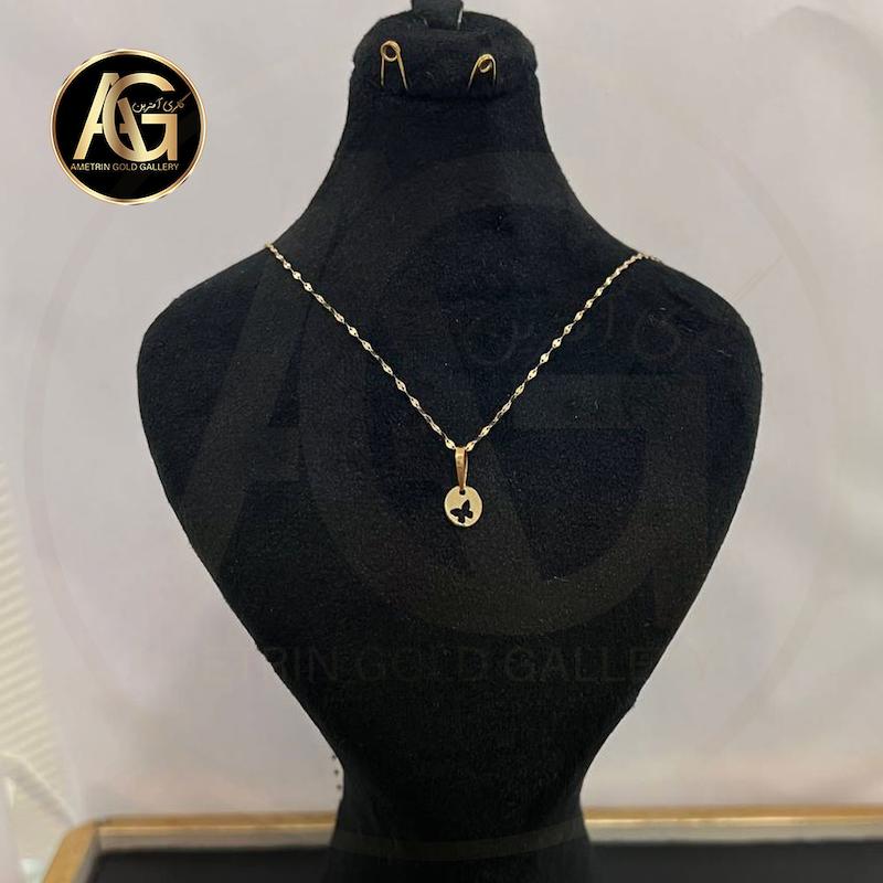 گردنبند زنانه طلا ۱۸ عیار گردنبند استار پروانه گالری آمترین
